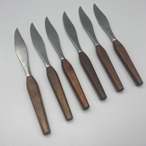 Fleetwood‎ Designer Steak Knives 6pcs Mid Century Modern Flatware - Picture 1 of 6